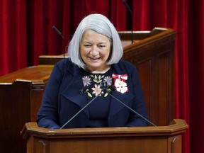 Governor General Mary Simon gives her address after she took the oath to become the 30th Governor General of Canada in Ottawa on  July 26, 2021.