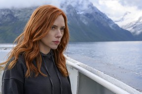 Scarlett Johansson in a scene from Black Widow.