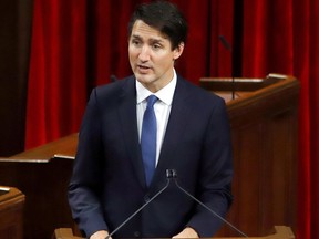 Canada's Prime Minister Justin Trudeau speaks after Mary Simon is sworn in as the first indigenous Governor General during a ceremony in Ottawa, Ontario, Canada July 26, 2021.
