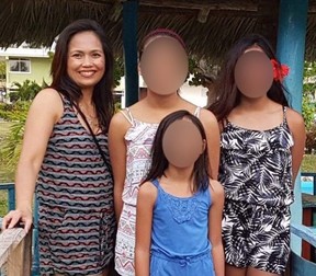 Murder victim Rhoderie Estrada is seen here with her three daughters — Jazmine, 14, Alexandra, 12, and Zoie, 10.