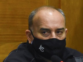 Argentine golfer Angel Cabrera is pictured before a hearing as part of his trial on charges of domestic violence, in Cordoba, Argentina July 7, 2021.