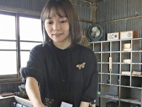 Kanna Osawa is seen inside her sweets shop in Maebashi, Japan, on June 15, 2021.