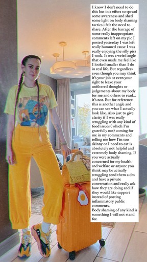 Rumer Willis addressed body shamers in an Instagram Story.