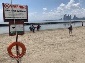 Sunnyside Beach, in the city's west end, was among of two of Toronto’s 11 public beaches deemed unsafe for swimming because of high levels of E.coli. on Canada Day, Thursday, July 1, 2021.