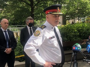 Toronto Police Chief James Ramer, outside Toronto CIty Hall on Friday, July 2 2021