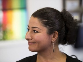 Maryam Monsef, the federal minister for women and gender equality and rural economic development, is shown at an August 2019 funding announcement in Edmonton.