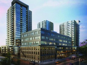Plans call for the former Huck glove factory at 120 Victoria Street South to 
be redeveloped which includes a renovation of the factory itself, 130,000 sq. ft. of commercial space, 11,000 sq. ft. of retail space and a 23-storey residential condo tower. SUPPLIED