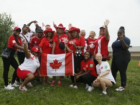 Relatives of the Canadian women's soccer team celebrate the gold metal win on Friday August 6, 2021. Veronica Henri/Toronto Sun/Postmedia Network