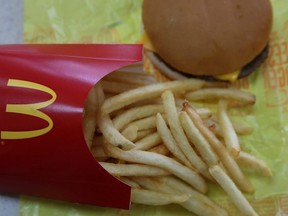 McDonald's cheeseburger and fries