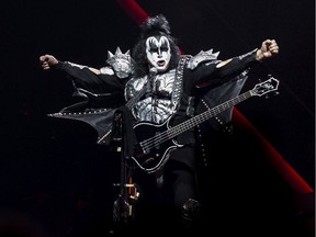 Gene Simmons of KISS performing their End Of The Road World Tour at Canadian Tire Centre in Ottawa, April 3, 2019.
