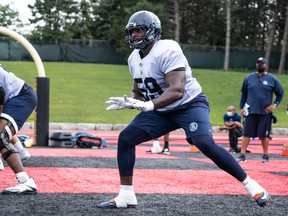 Rookie Dejon Allen, who allowed only one sack during his collegiate career at Hawaii, has fit right in on the Argos’ new-look O-line through the first two games.