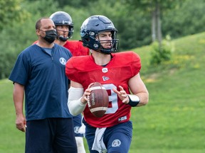 Toronto Argonauts quarterback Nick Arbuckle gets his first start for his new team on Saturday against the Bombers..