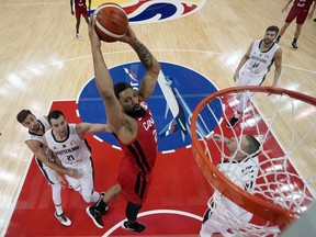 Khem Birch playing for Canada in 2019. Birch signed a multi-year contract with the Raptors on Friday.