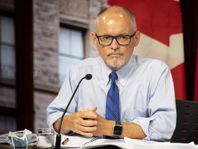 Dr. Kieran Moore attends a press briefing at Queen's Park in Toronto on June 24, 2021.