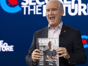 Conservative Leader Erin O'Toole reveals his party's recovery plan as he campaigns Monday, August 16, 2021  in Ottawa.