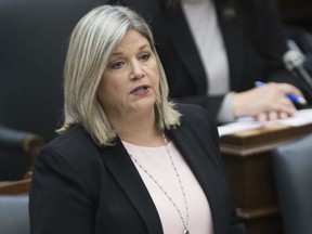 NDP leader Andrea Horwath in the legislature at Queen's Park during the COVID-19 pandemic in Toronto on May 12, 2020.