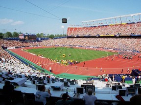 Commonwealth Stadium in Edmonton played host to the World Championships in Athletics.