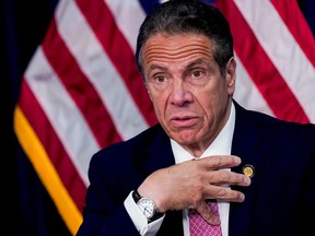 New York Governor Andrew Cuomo speaks during a news conference, in New York., May 10, 2021.