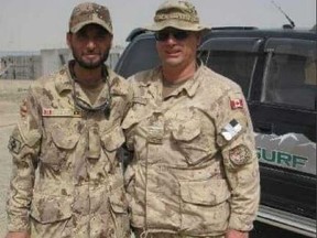 Now retired lieutenant-colonel Richard Deschambault (R) and interpreter Mohammad Jan Jaweed Ibrahim served together in Afghanistan. Deschambault helped get Ibrahim, who now lives in British Columbia, into Canada.