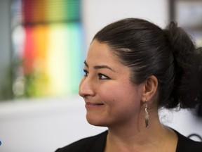 Federal minister Maryam Monsef make a funding announcement in Edmonton in 2019.