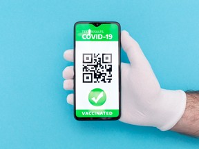 Concept of a digital vaccination passport.