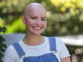 Marcy Gallant of London has a medical condition called Alopecia that has caused her to lose all her hair. She is now mentoring children and raising awareness. (Mike Hensen/The London Free Press)