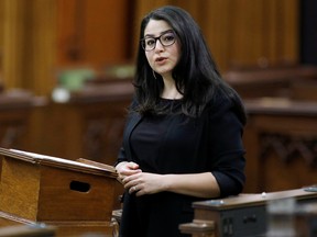 Canada's Minister for Women and Gender Equality and Rural Economic Development Maryam Monsef speaks during a meeting of the special committee on the COVID-19 pandemic in the House of Commons on Parliament Hill in Ottawa May 20, 2020.