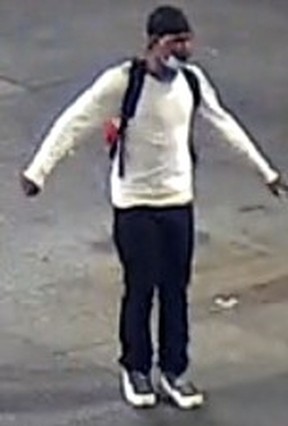 An image released by Toronto Police of a suspect in an aggravated assault on August 23, 2021, at 12:05 a.m. at Yonge-Dundas Square.