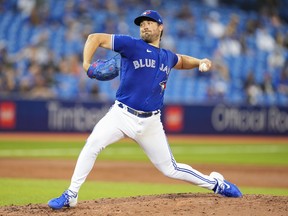 Blue Jays' Robbie Ray pitches to the Chicago White Sox in the third inning on Wednesday, Aug. 25, 2021.