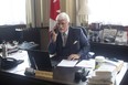 Ontario PC MPP Rick Nicholls is pictured in his office at the Queens Park Legislature after holding a news conference to announce he would not get vaccinated against COVID-19 on Thursday, Aug. 19, 2021.