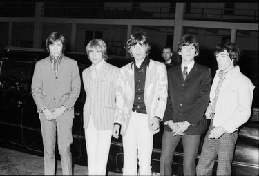 The Rolling Stones backstage before their concert at the Forum in Vancouver July 19, 1966. L-R, Charlie Watts, Brian Jones, Mick Jagger, Keith Richards and Bill Wyman.