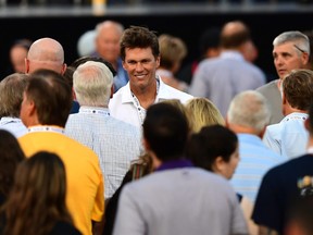 Tom Brady in attendance during the NFL Hall of Fame Enshrinement Ceremony at Tom Benson Hall Of Fame Stadium on Aug. 8, 2021 in Canton, Ohio.