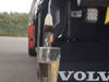 A Dutch truck driver used his vehicle to dunk a tea bag into a cup of water.