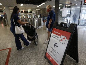 A pop-up vaccination clinic at Victoria Park Station in Toronto on Tuesday, August 24, 2021.