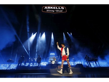 The Arkells, with frontman Max Kerman, played the Budweiser Stage as live music returned to Toronto with a full house of 10,500 in attendance and in support of their new album Blink Once .  Toronto, Ont. on Friday August 13, 2021. Jack Boland/Toronto Sun/Postmedia Network