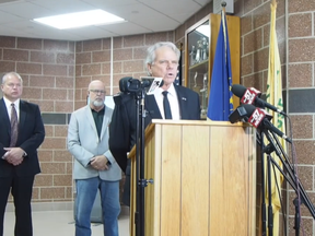 Marshall County Chief Deputy Prosecuting Attorney Nelson Chipman speaks to media about the discovery of the body of an 11-month-old girl.