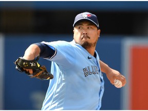 Toronto Blue Jays starting pitcher Hyun Jin Ryu delivers a pitch against Chicago White Sox in the first inning at Rogers Centre.