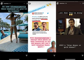 Blake Lively shows off her bum to promote husband Ryan Reynolds’ new movie in series of Instagram Stories. / Photo credit: Instagram