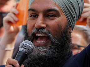 New Democratic Party (NDP) leader Jagmeet Singh speaks as he continues his election campaign tour in Toronto, Ontario, Canada August 21, 2021.