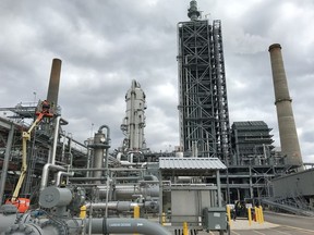 Equipment used to capture carbon dioxide emissions is seen at a coal-fired power plant owned by NRG Energy where carbon collected from the plant will be used to extract crude from a nearby oilfield in Thompsons, Texas, Jan. 9, 2017.