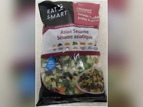 Eat Smart's Asian Sesame Chopped Salad Kit is pictured in this photo provided by the Canadian Food Inspection Agency.