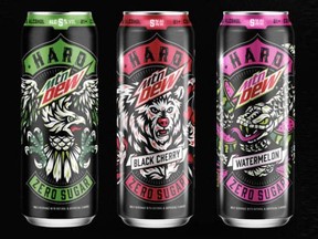 Hard Mtn Dew alcoholic beverage.