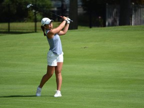 Windsor’s Jasmine Ly hits a shot at the Ontario Women’s Amateur Championship at Pointe West Golf Club.