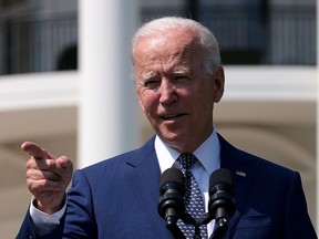President Joe Biden delivers remarks during an event on the South Lawn of the White House August 5, 2021 in Washington.