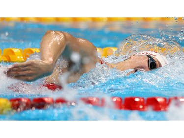 Tokyo 2020 Olympics - Swimming - Women's 200m Freestyle - Semifinal 1 - Tokyo Aquatics Centre - Tokyo, Japan - July 27, 2021. Penny Oleksiak of Canada in action REUTERS/Kai Pfaffenbach