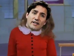 A Conservative Party ad has Justin Trudeau's head pasted on top of Veruca Salt, a character from the 1971 film "Willy Wonka and the Chocolate Factory."