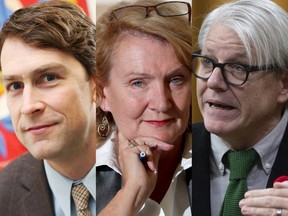Outgoing Liberal MPs Will Amos, Karen McCrimmon and Adam Vaughan