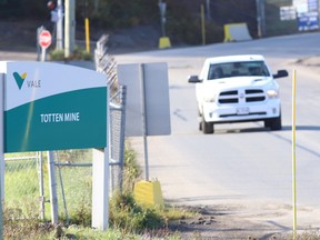 A vehicle exits Vale's Totten Mine in Greater Sudbury on Tuesday September 28, 2021.