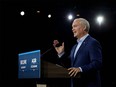 Conservative Party of Canada Leader Erin O'Toole speaks during a news conference on August 31, 2021 in Ottawa, Canada.