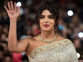 In this file photo Indian actress Priyanka Chopra attends her tribute on Jemaa El Fnaa square during the 18th Marrakech International Film Festival on December 5, 2019 in Marrakech.